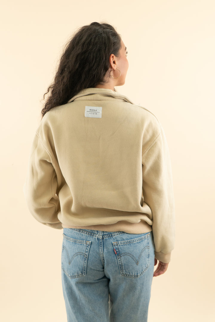 atoir x rozalia tan collared sweatshirt (m; retail $170)
