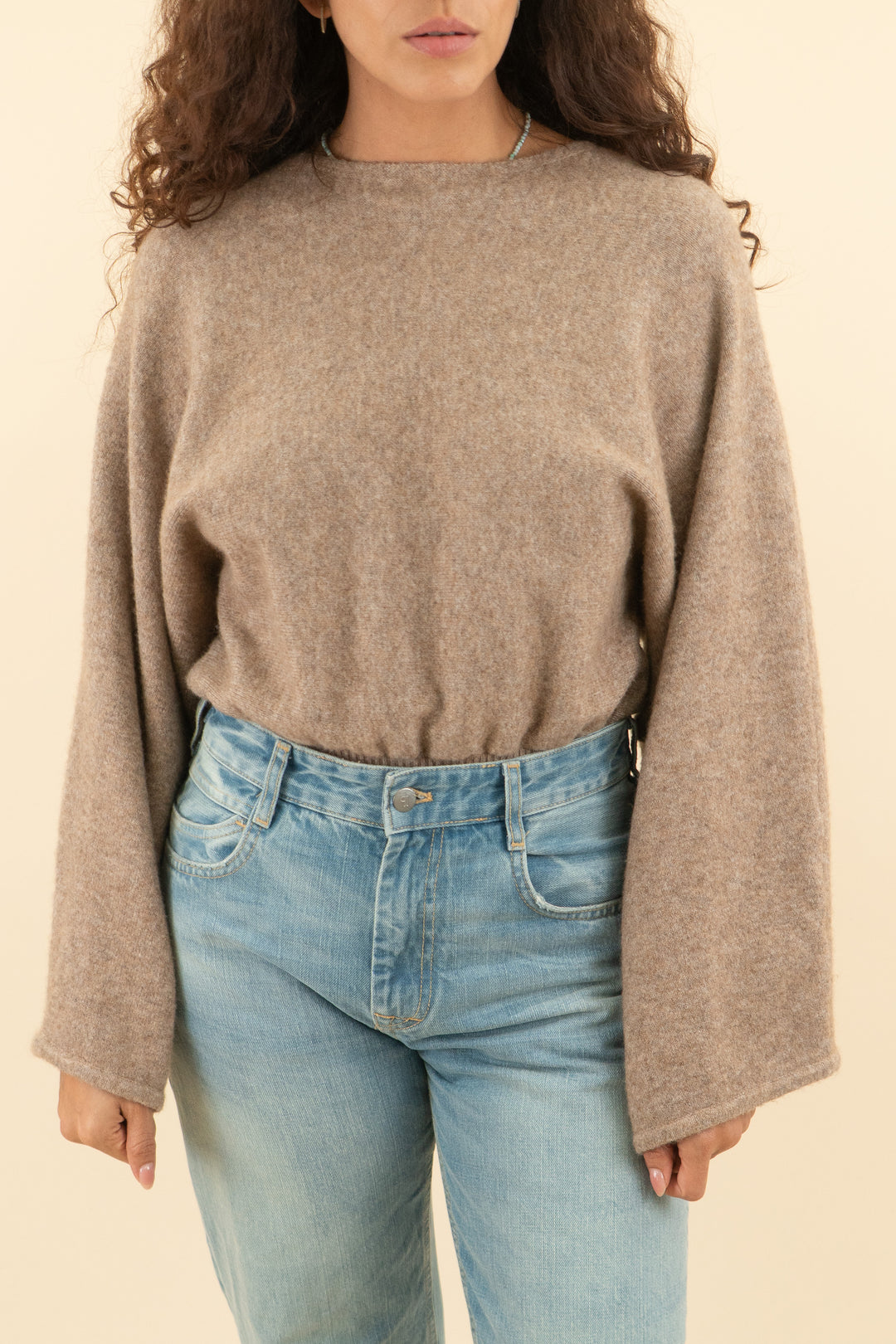 zara mocha knit long sleeve sweater bodysuit (s; retail $45.90)