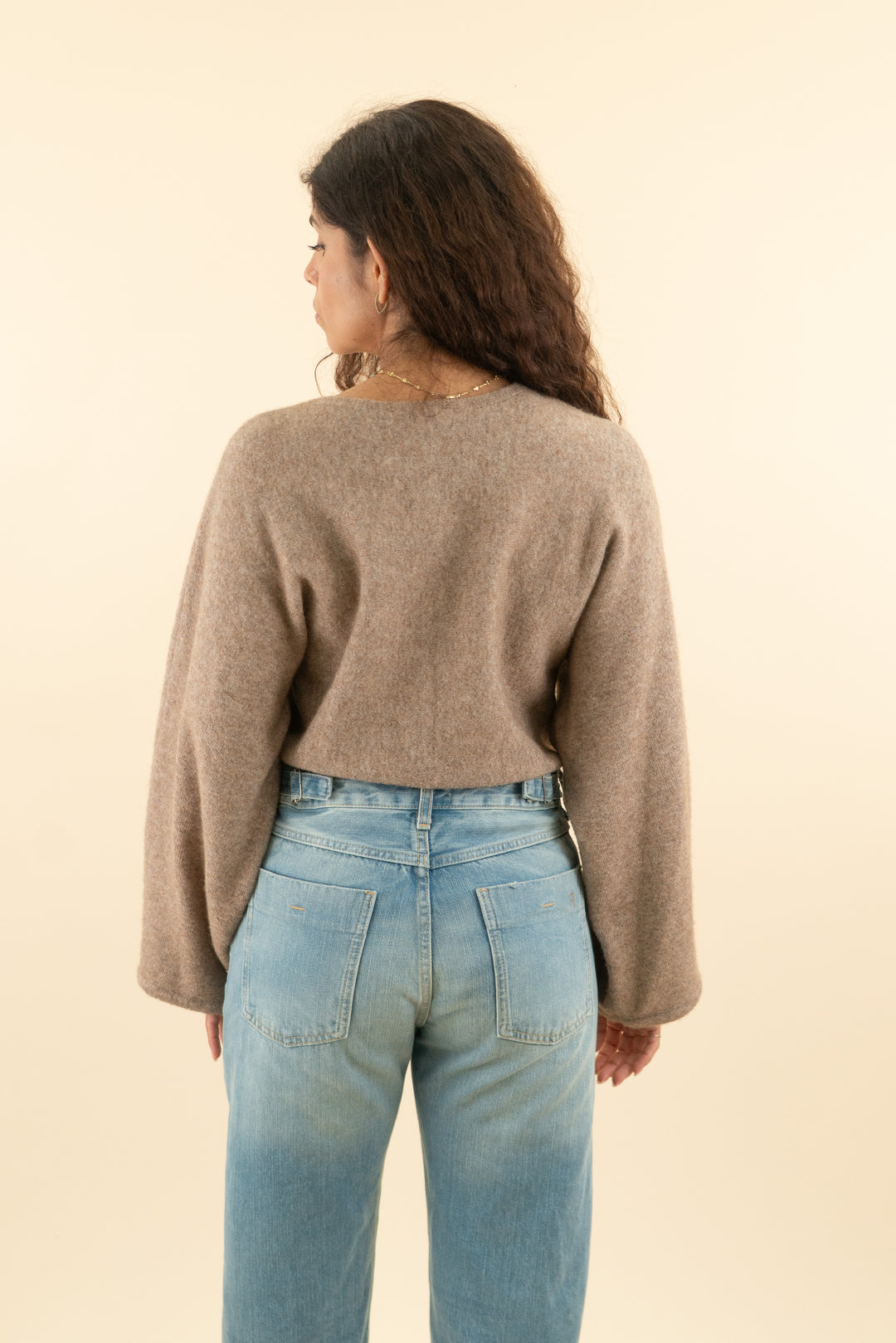 zara mocha knit long sleeve sweater bodysuit (s; retail $45.90)
