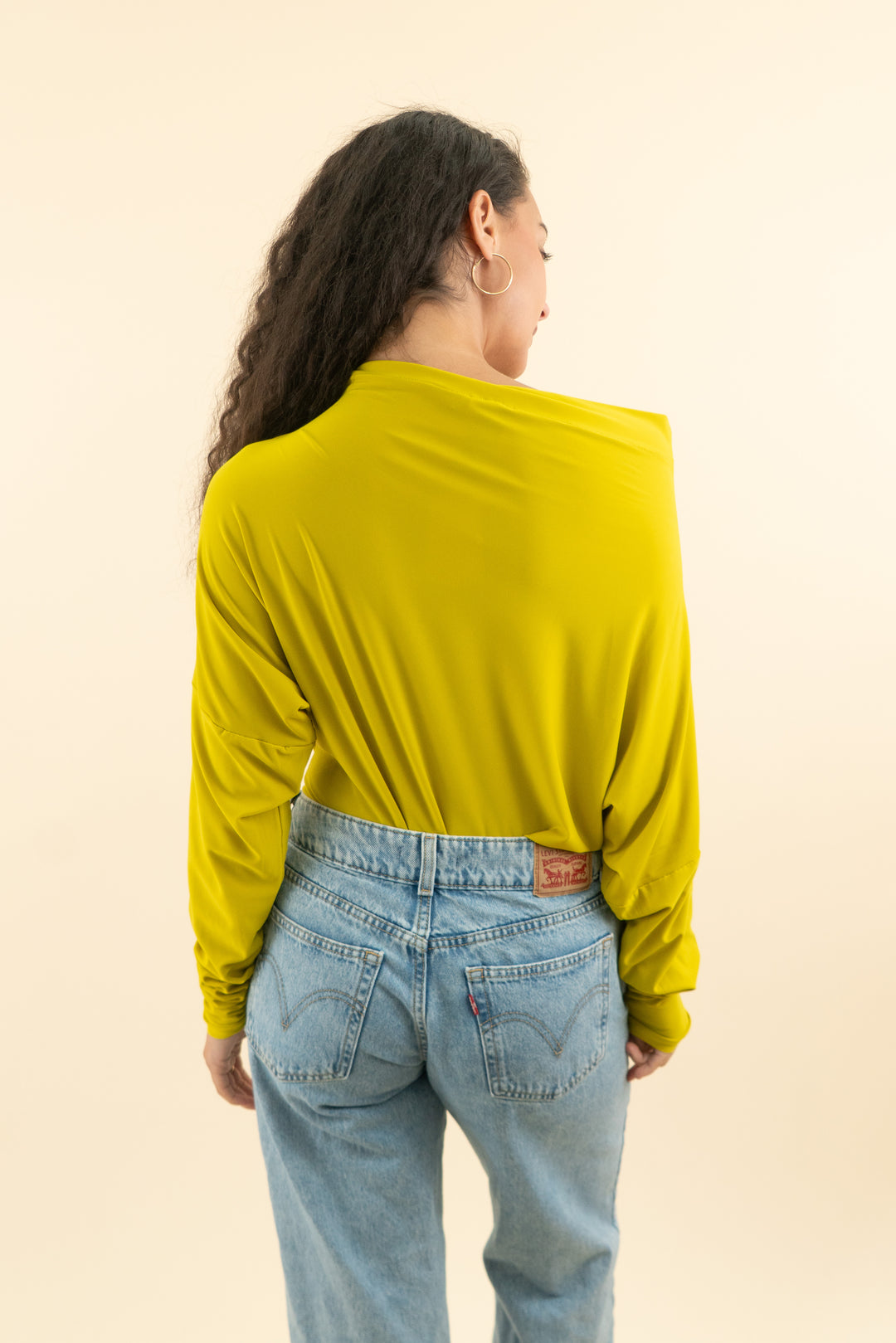 norma kamali chartreuse long sleeve bodysuit (s; retail $110)
