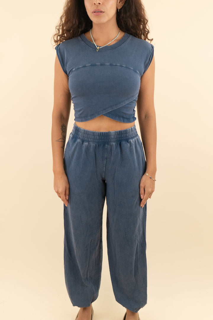 fp movement slate blue hot shot crossover set (s; retail $98)