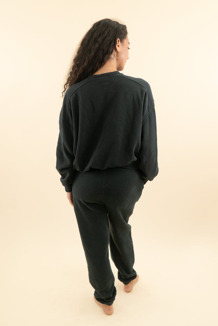 AUCTION nuuds black crewneck sweatpants set (s)