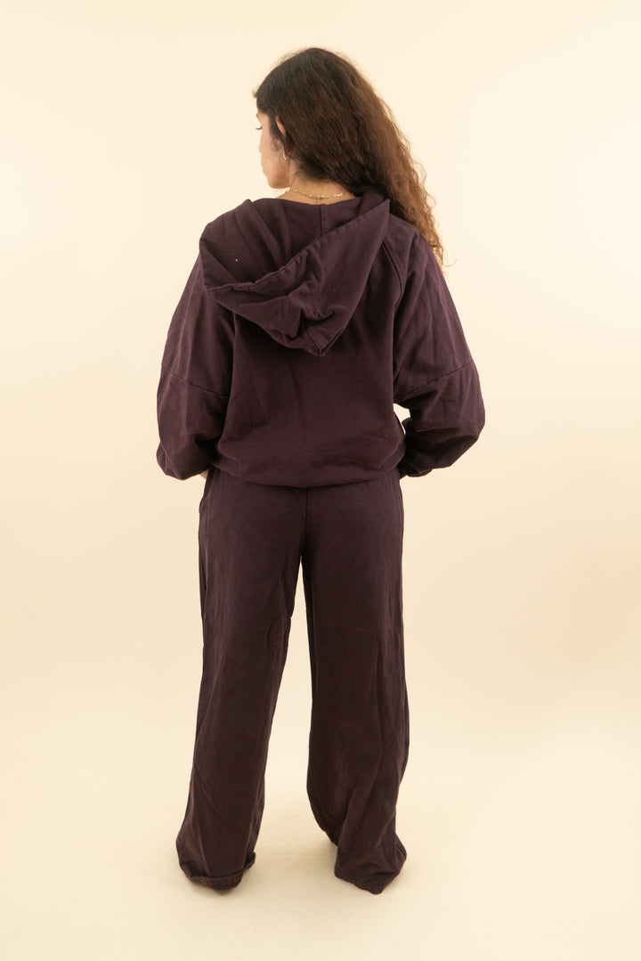 AUCTION naked wardrobe maroon quarter zip sweat set (s)