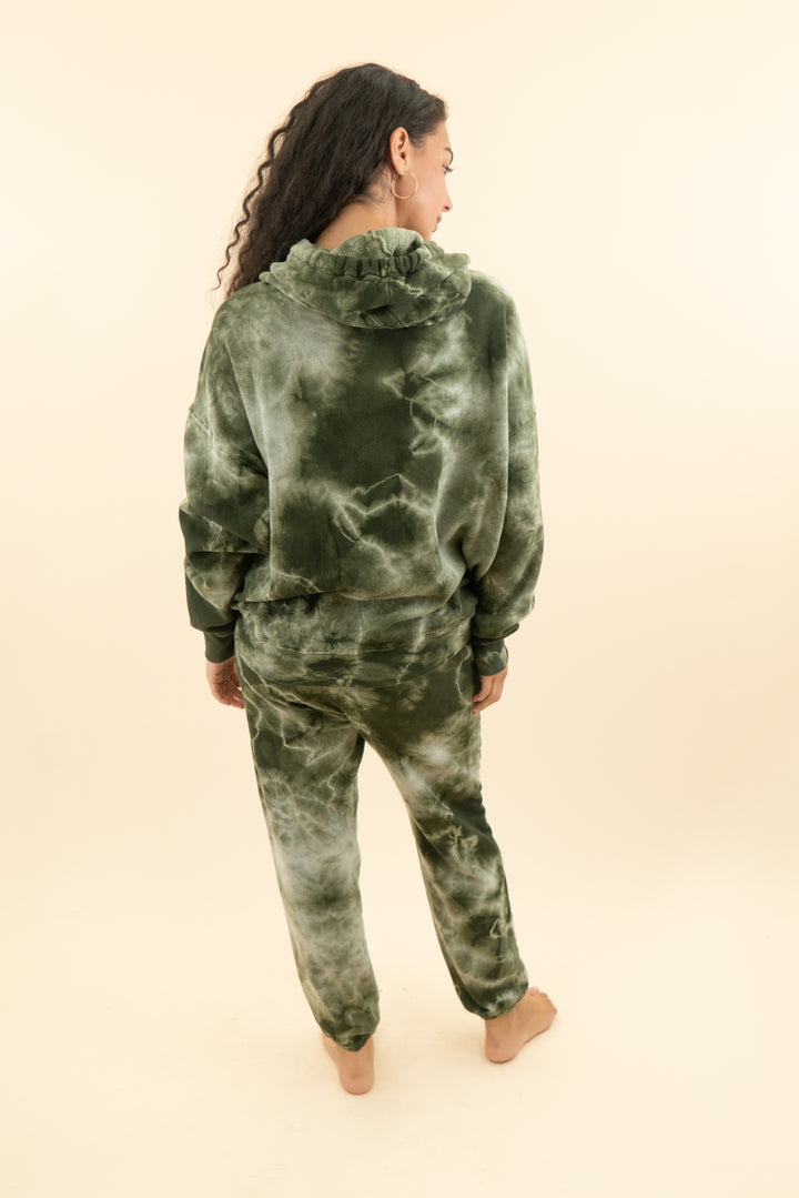 AUCTION michael stars green tie dye sweat set (s)