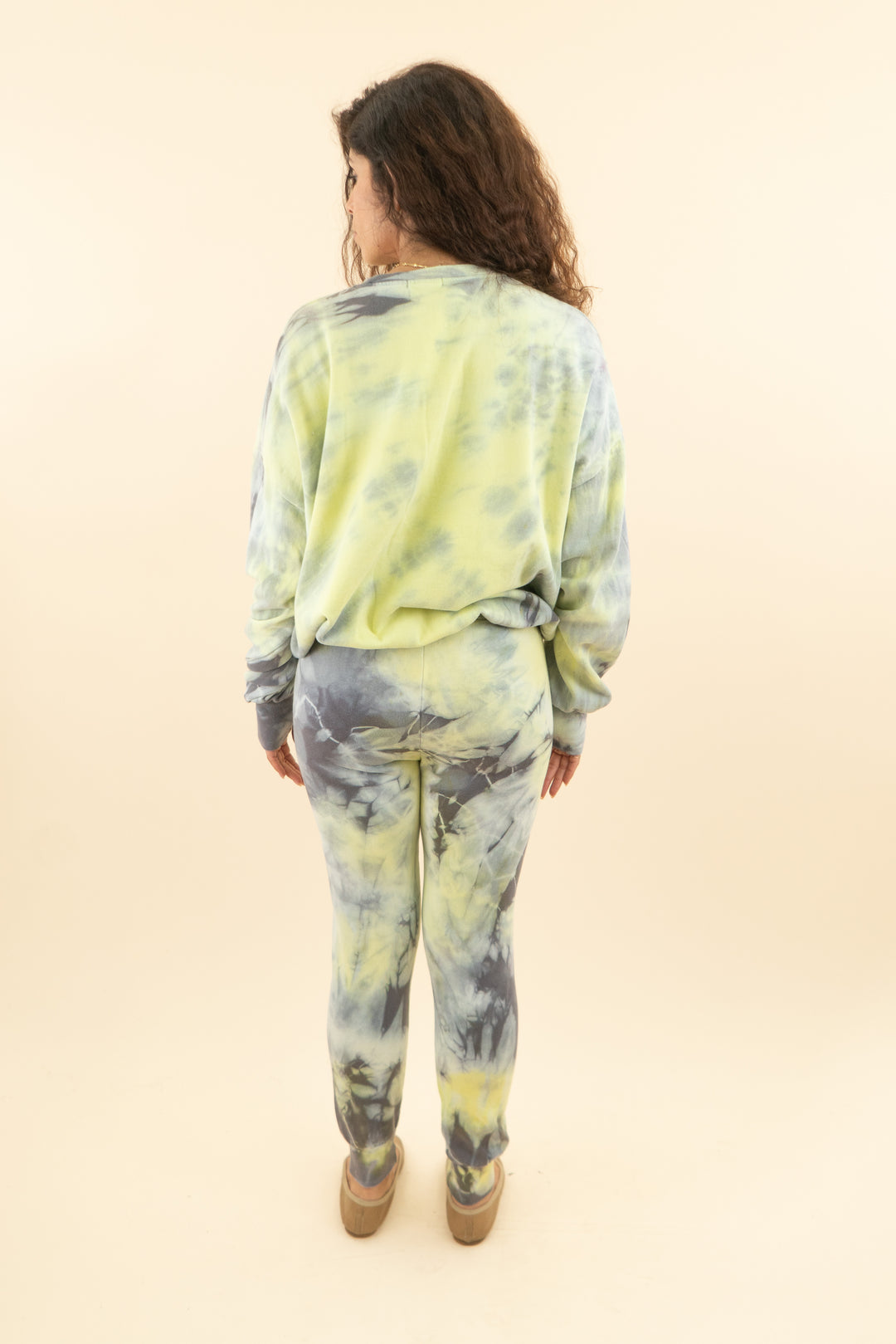 the laundry room antisocial butterflies yellow tie dye crewneck sweat set (s; retail $190)