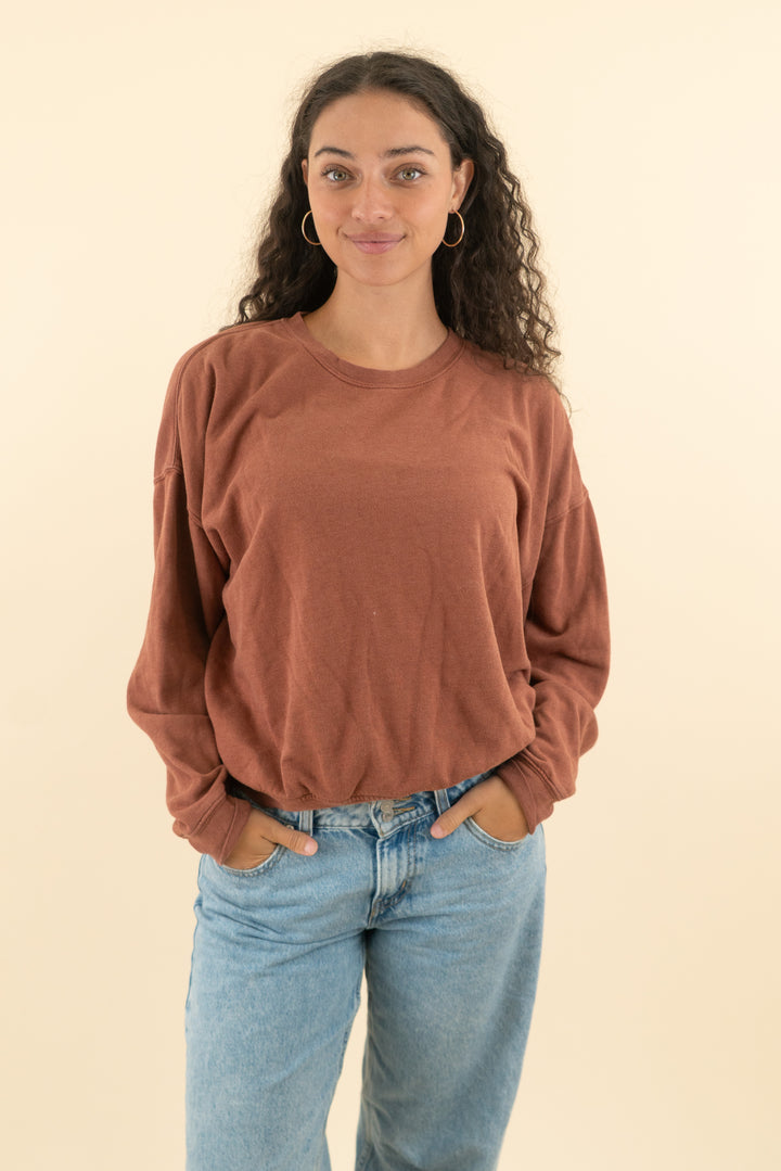 AUCTION wsly terracotta brown crew neck (m)