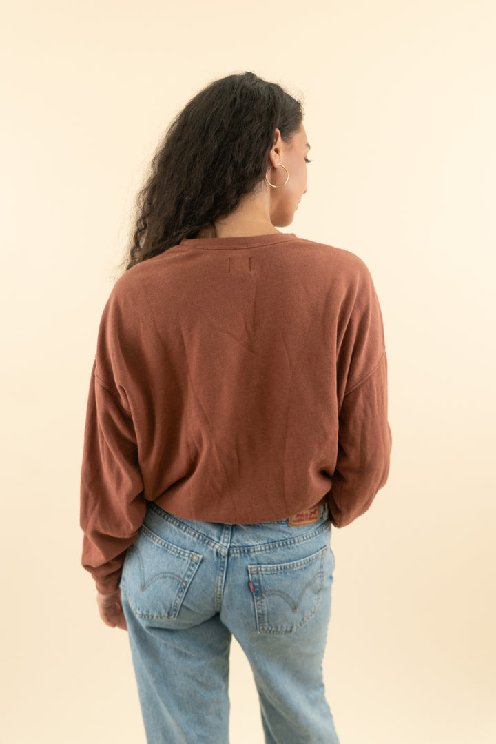 AUCTION wsly terracotta brown crew neck (m)