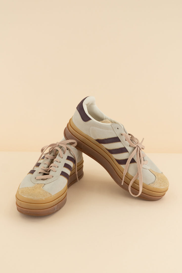 AUCTION adidas purple and tan gazelle sneakers (7)