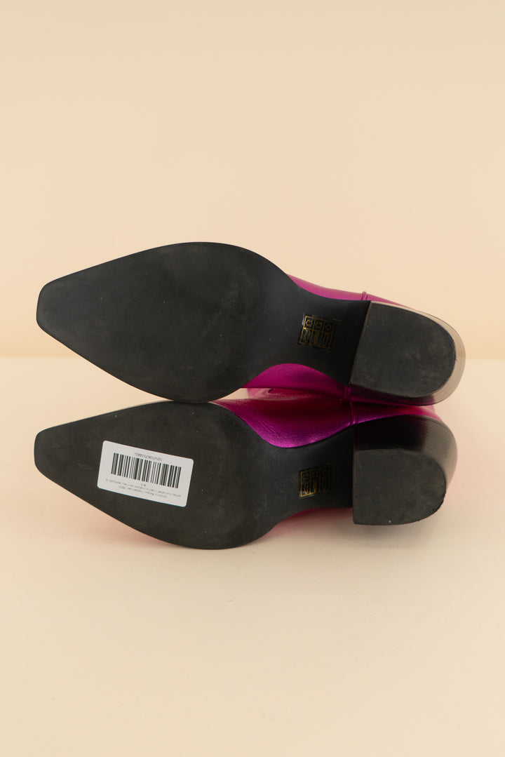 AUCTION jeffrey campbell fuschia metallic cowboy boots (8.5)