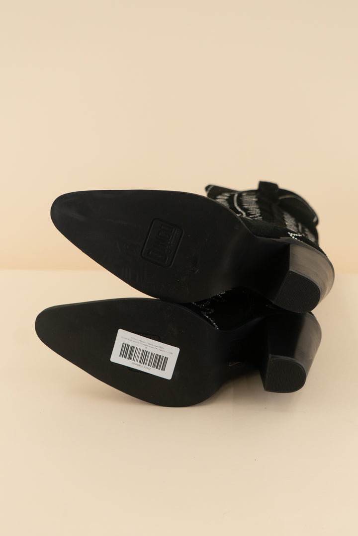AUCTION dingo black suede rhinestone cowboy boots (8)