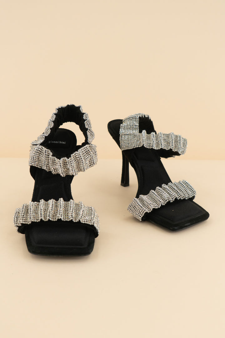 AUCTION gianni bini black velvet rhinestone heels (8.5)