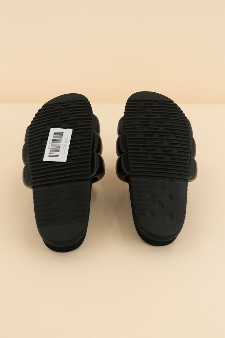 roam black puff slides (6; retail $165)