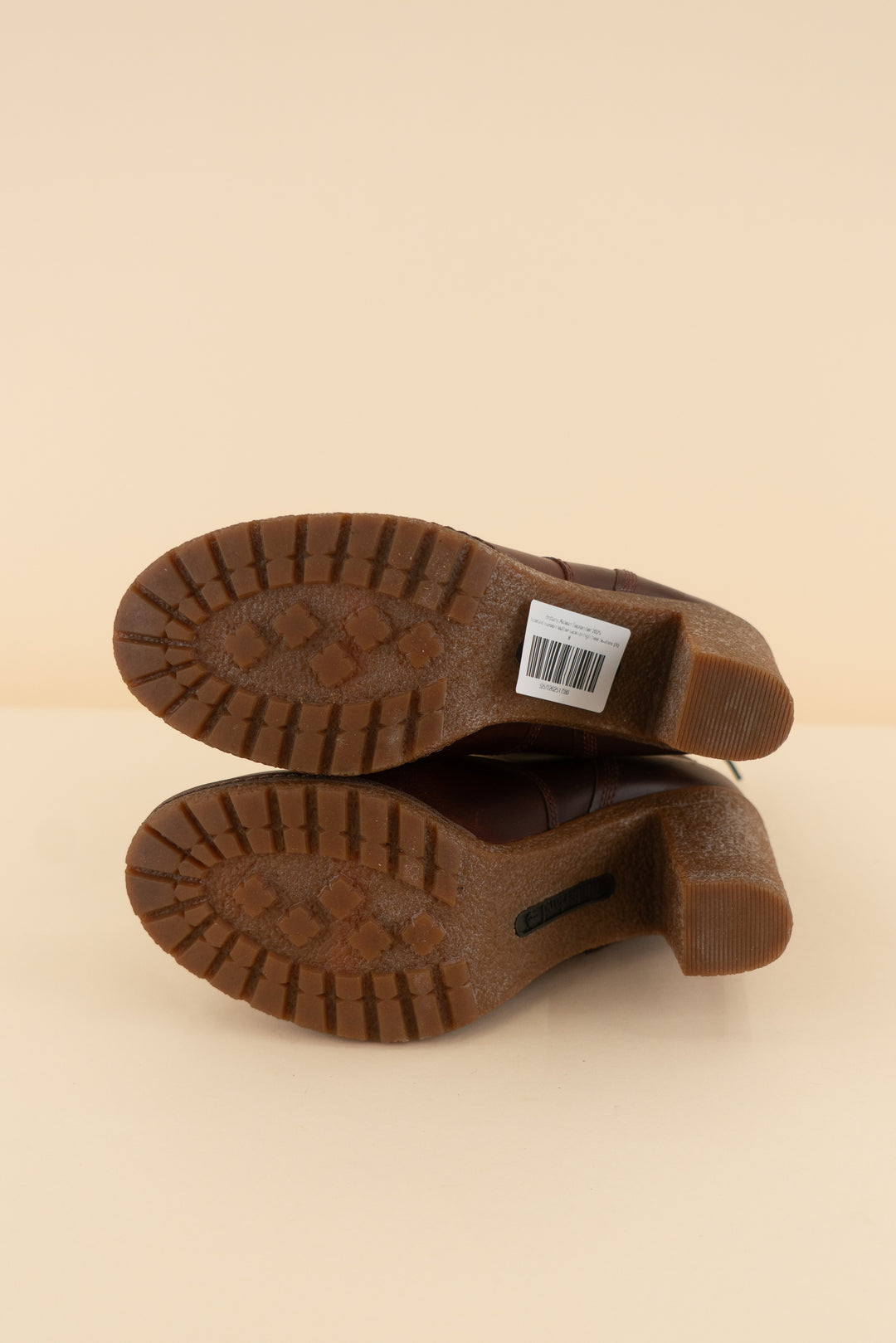 timberland maroon leather lace up high heel booties (8; retail $150)