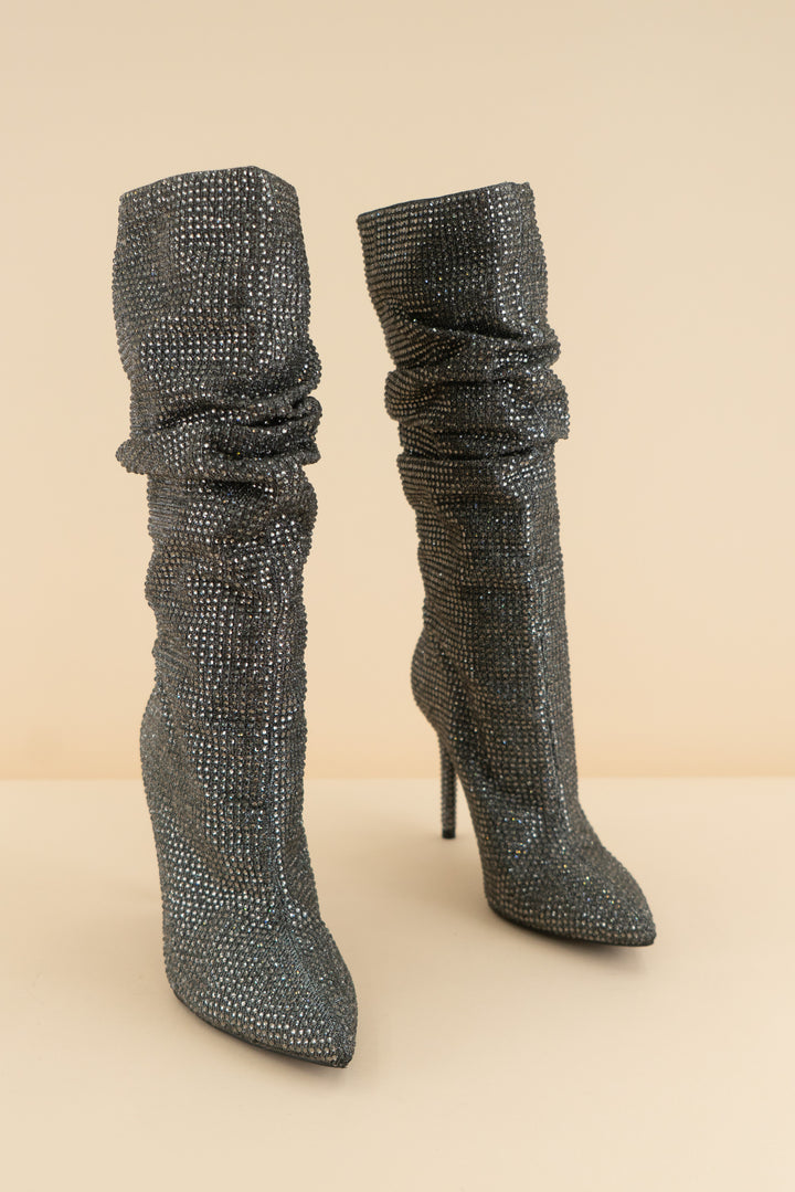 jessica simpson rhinestone high heel boots (8.5; retail $219)