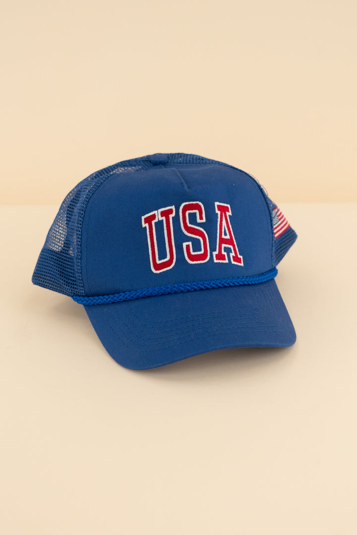 AUCTION port authority navy blue usa embroidered baseball cap (os)