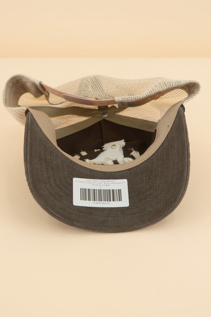 AUCTION richardson outdoor dark taupe " let your boys be country" trucker hat