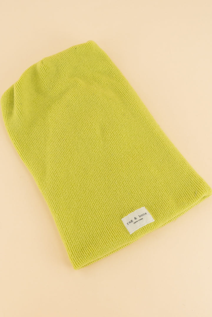 AUCTION rag & bone lime green beanie (os)