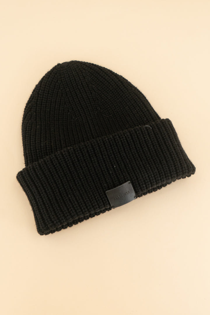 AUCTION all saints black knit beanie (os)