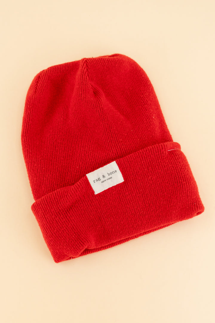 AUCTION rag & bone red beanie (os)
