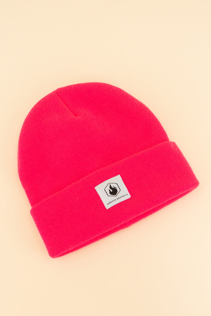 american bonfire neon pink beanie (os; retail $25)