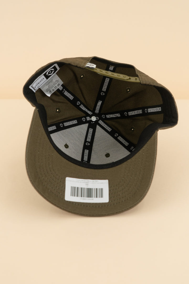 AUCTION outsider army green embroidered american flag baseball cap (os)- JASON