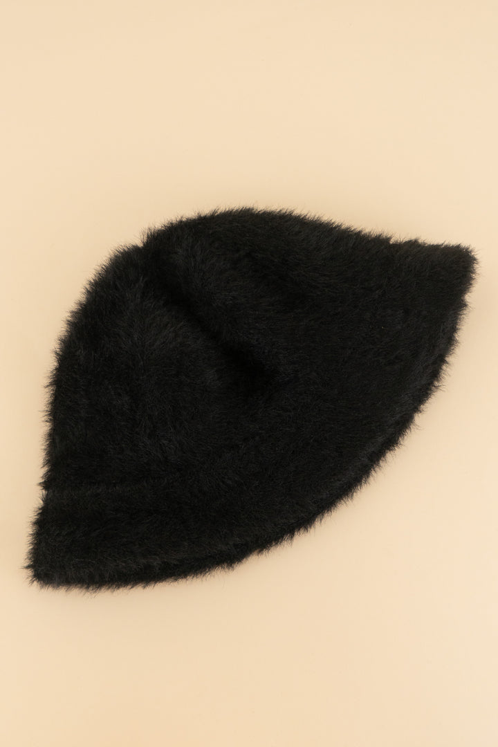 black fuzzy bucket hat (os; retail $35)
