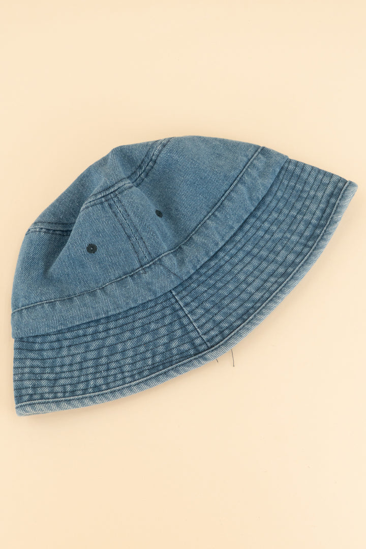 AUCTION medium wash denim bucket hat (os)