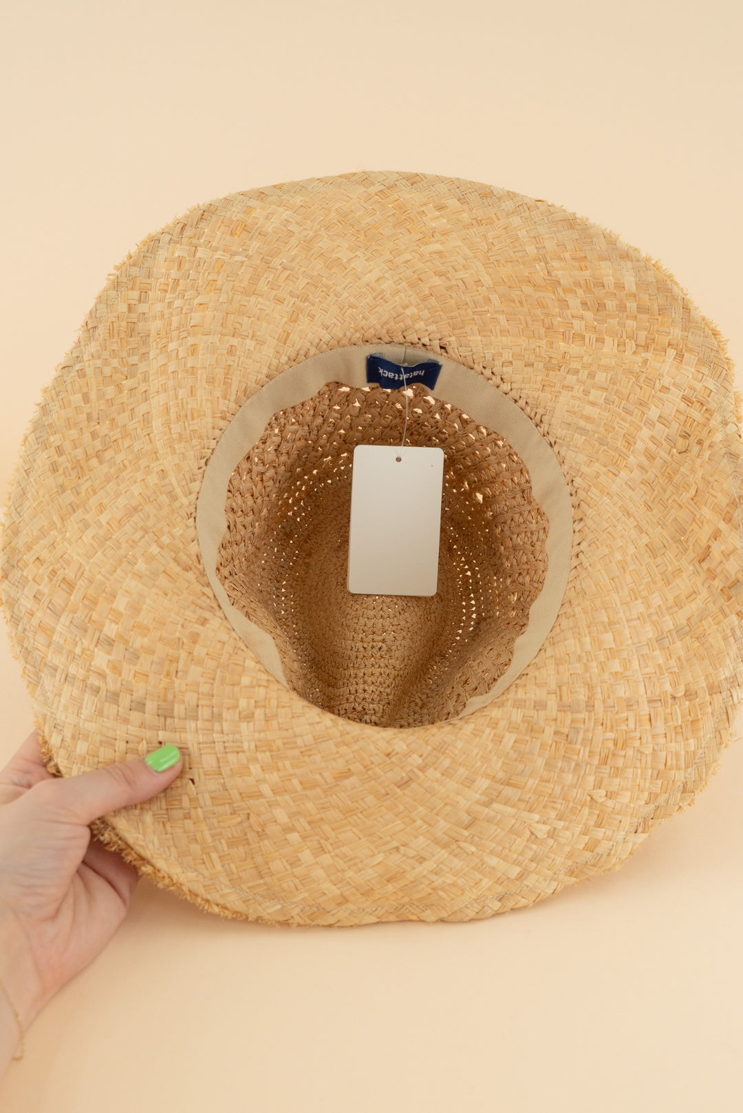 hat attack tan straw cowboy hat with leather band (os; retail $177)