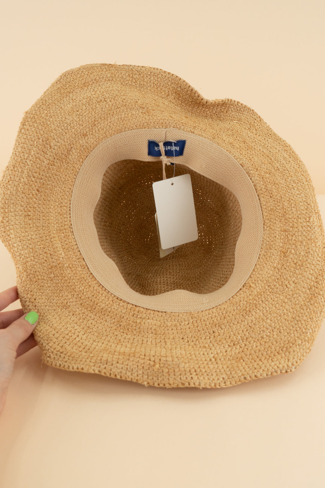 hat attack raffia crochet cowboy hat with black beaded trim* (os; retail $177)