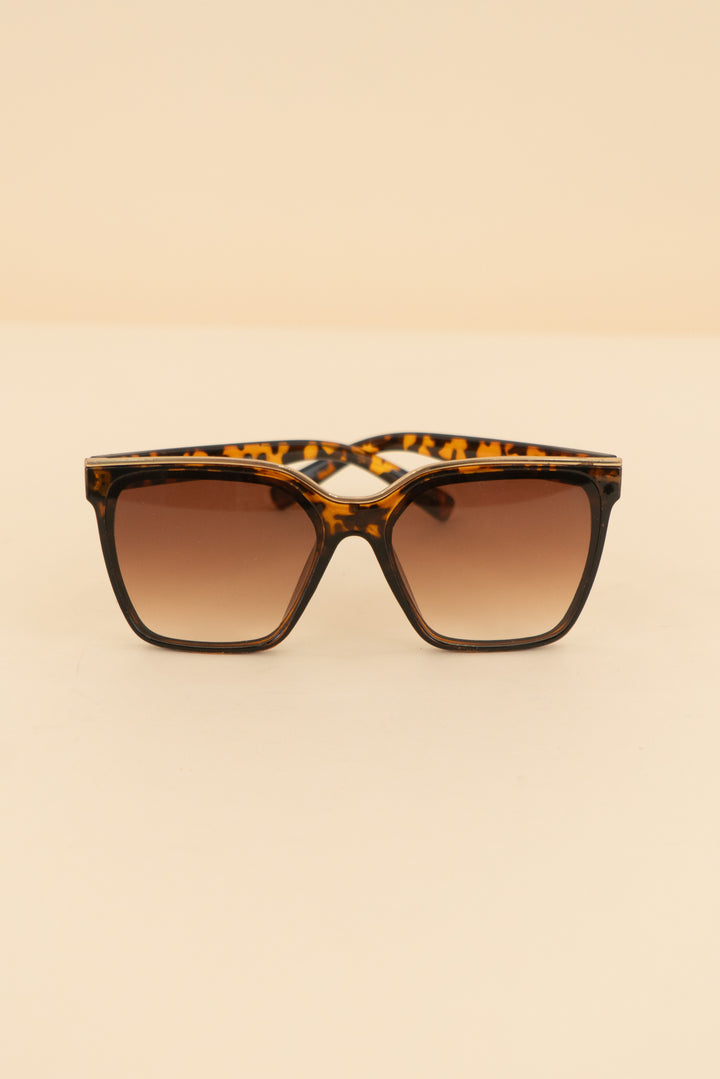 AUCTION tortoise square oversized sunglasses (os)