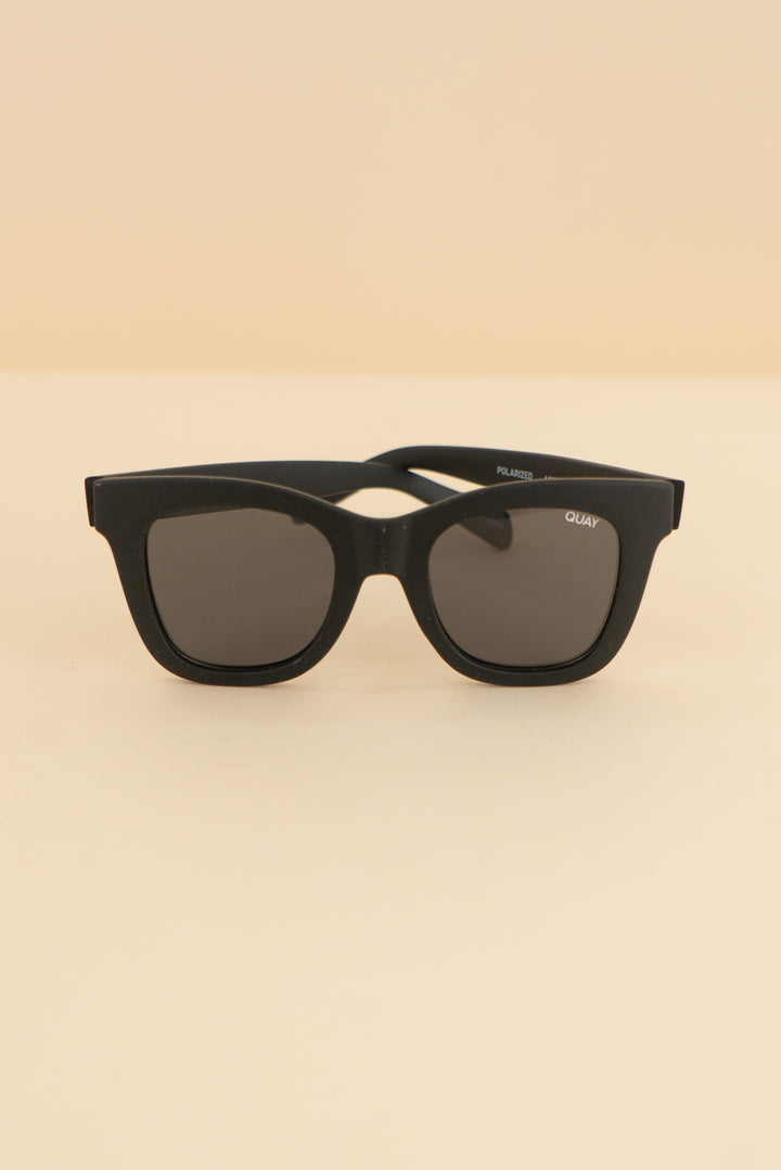 quay black matte square oversized sunglasses (os: retail $75)