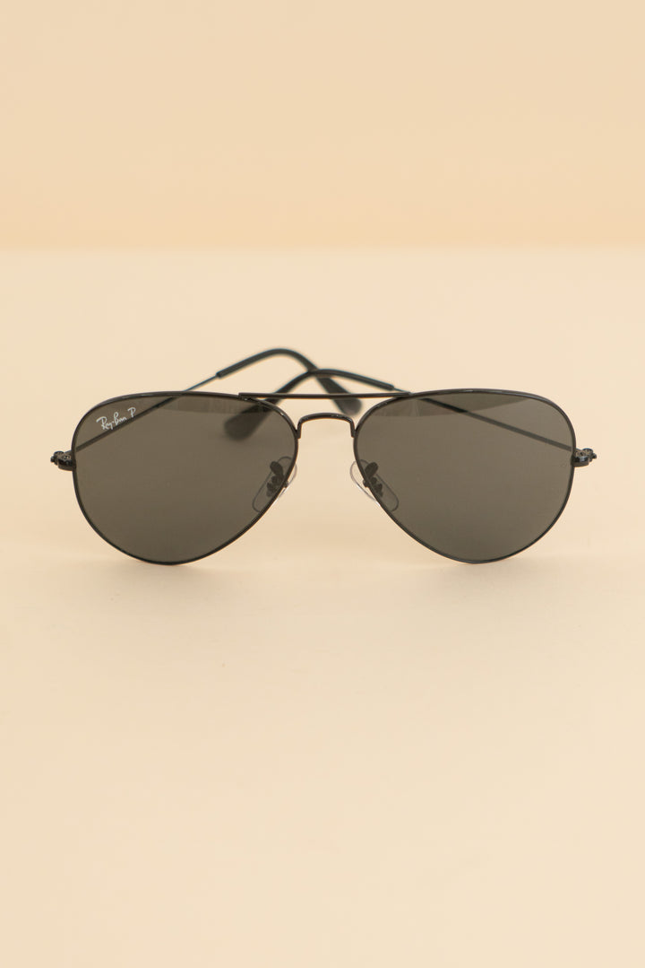 AUCTION rayban black aviator sunglasses (os)