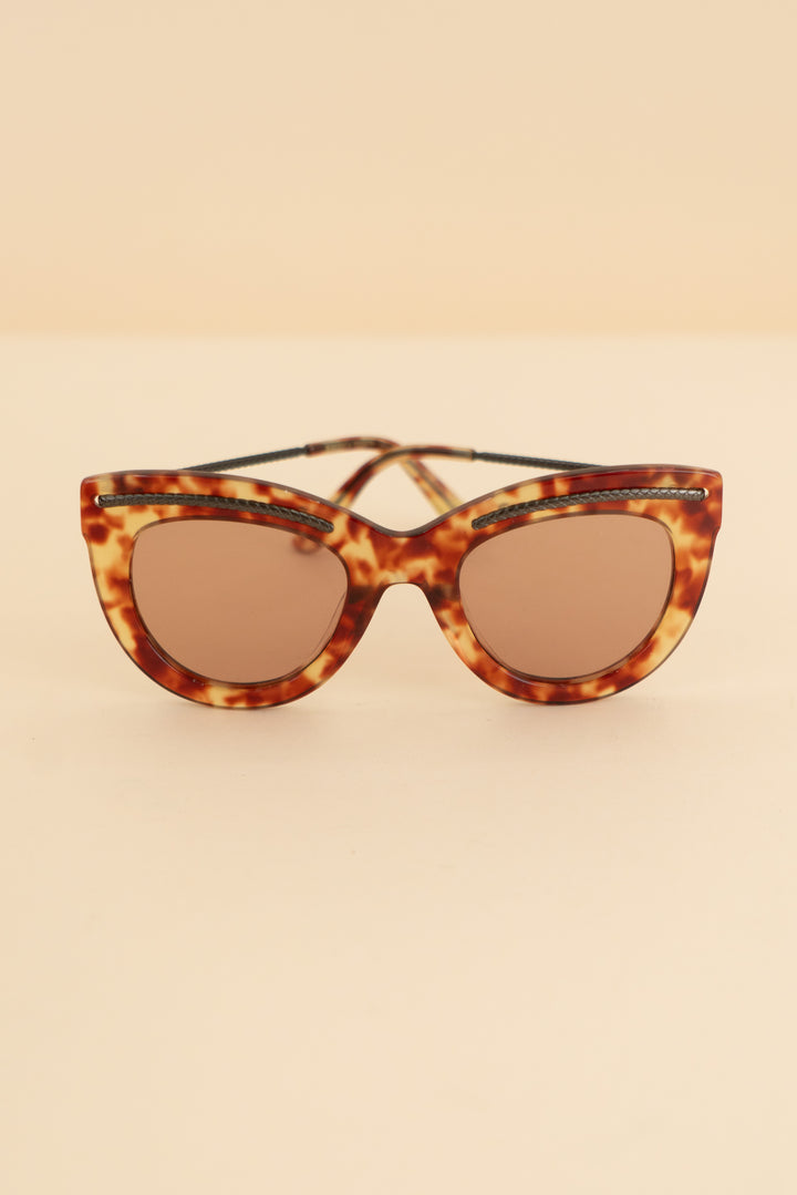 AUCTION: bottega veneta light tortoise cat eye sunglasses (os)