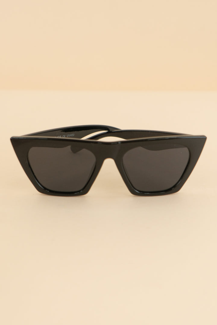 sojos black slick cat eye sunglasses (os)