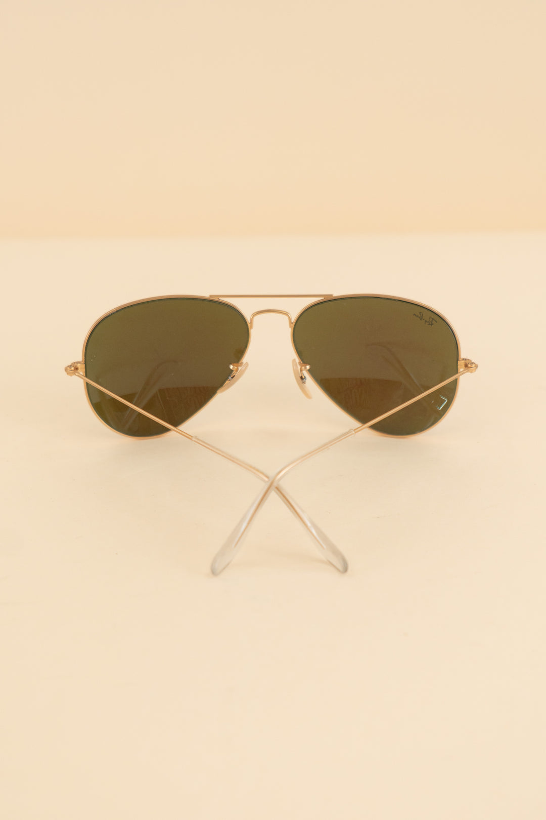 AUCTION ray ban gold blue polarized aviator sunglasses (os)