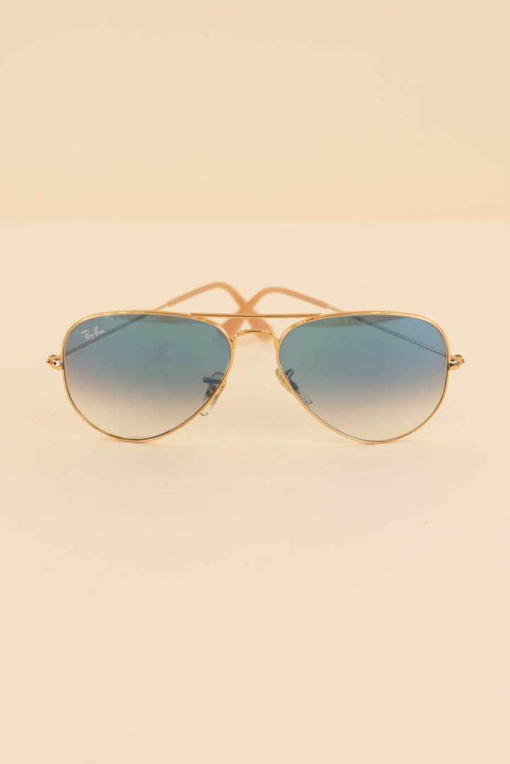AUCTION ray ban gold blue lens aviator sunglasses (os)