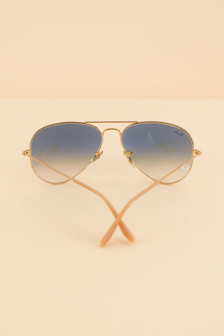 AUCTION ray ban gold blue lens aviator sunglasses (os)