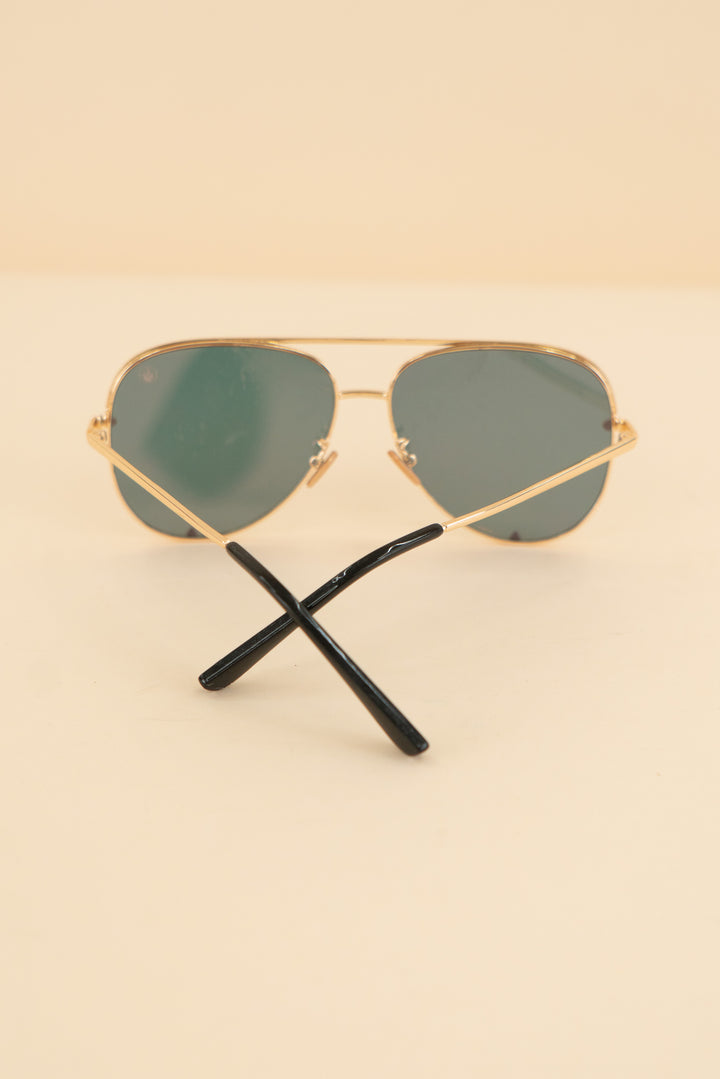 american bonfire gold pink polarized lens oversized aviator sunglasses (os: retail $74.95)