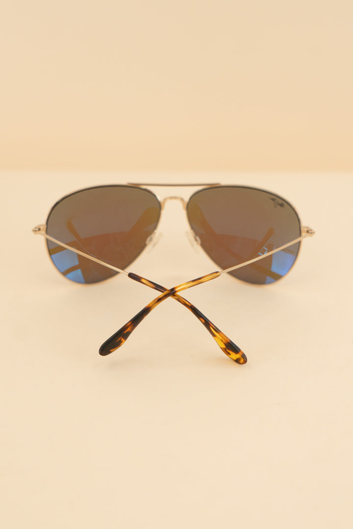 AUCTION maui jim blue polarized aviator sunglasses (os)