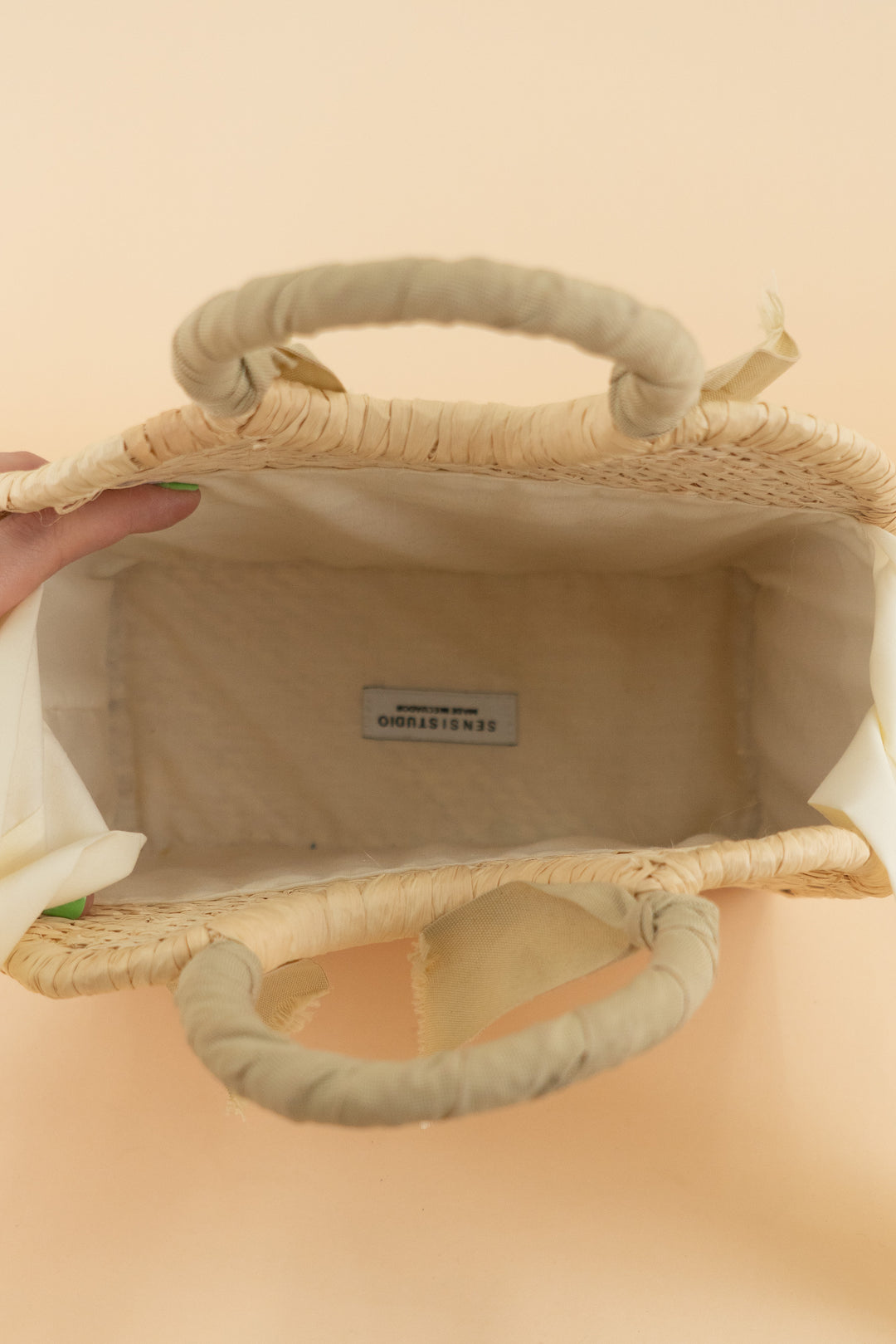 sensi studio cream straw handbag (retail $174)