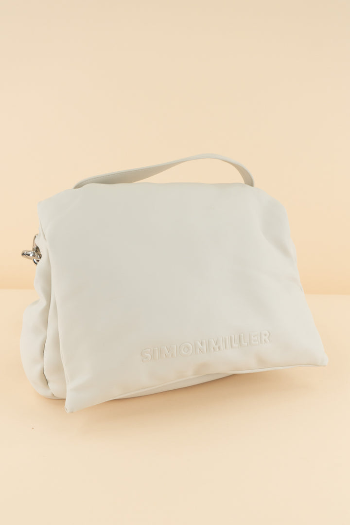 simon miller white silver link shoulder bag (retail $490)