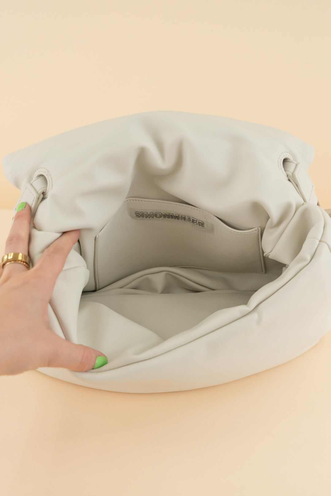 simon miller white silver link shoulder bag (retail $490)