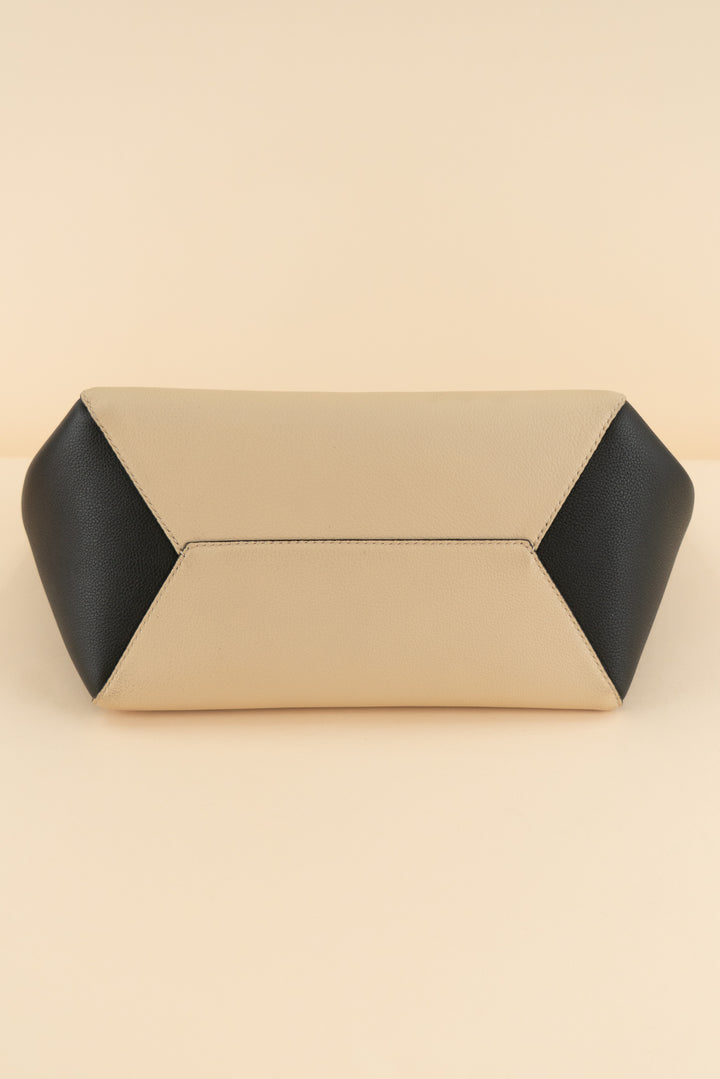 AUCTION louis vuitton black and cream lockme cabas leather tote bag (est. retail $3,250)