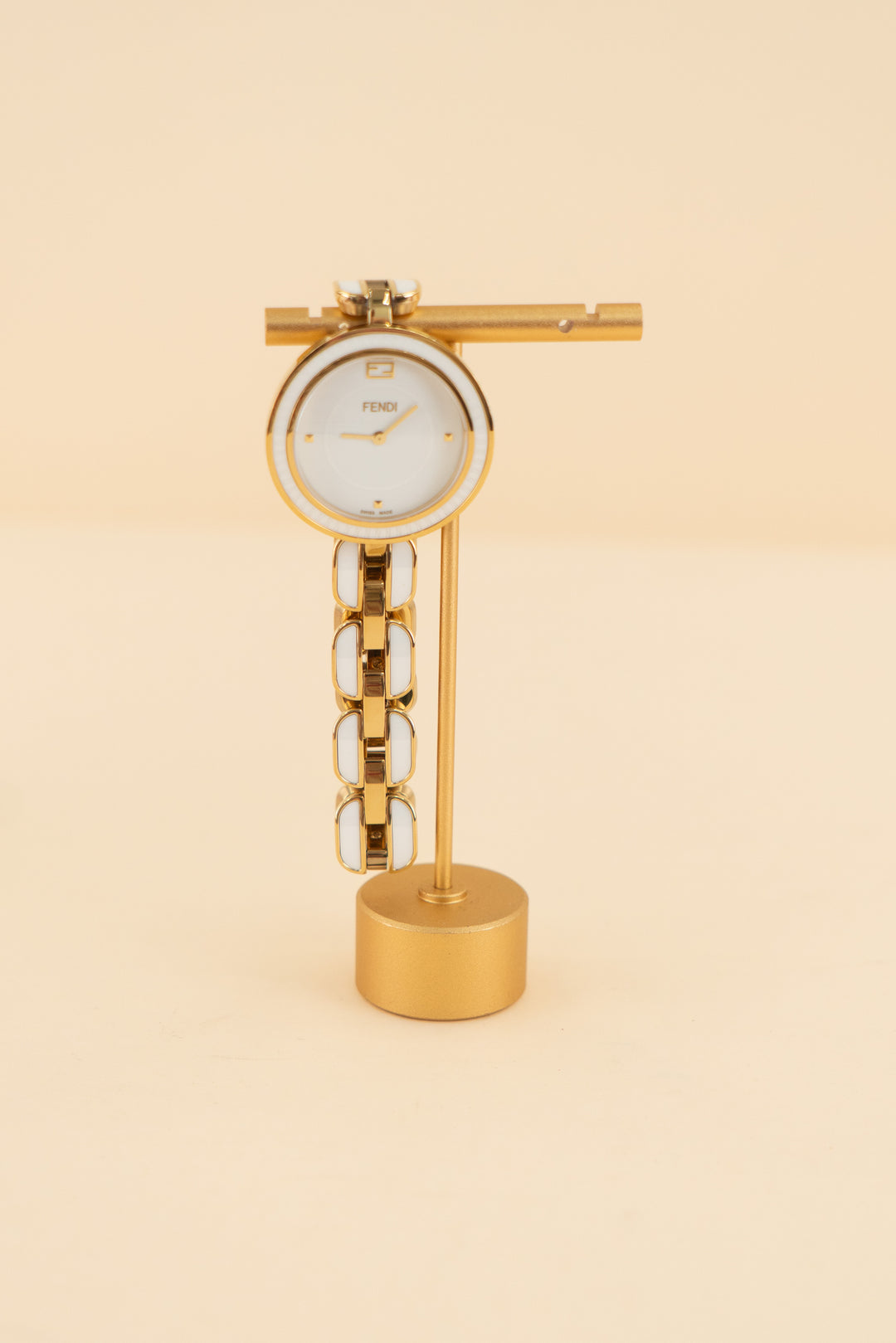 fendi gold and white my way bracelet watch (retail $1,200)