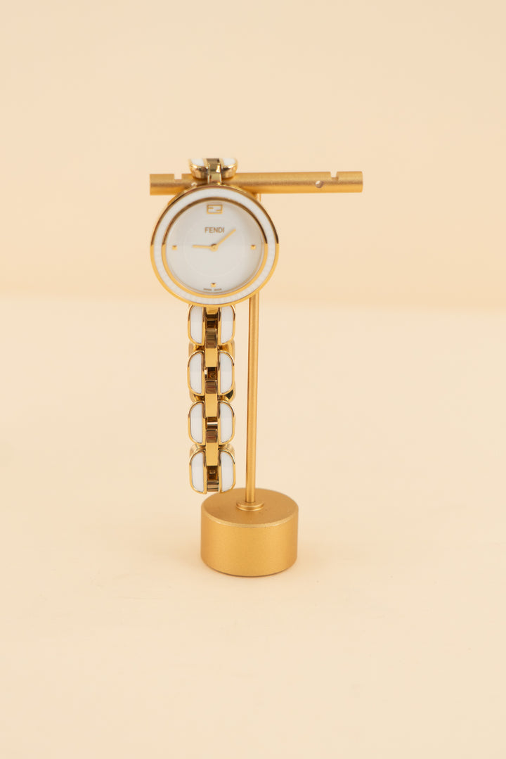 fendi gold and white my way bracelet watch (retail $1,200)