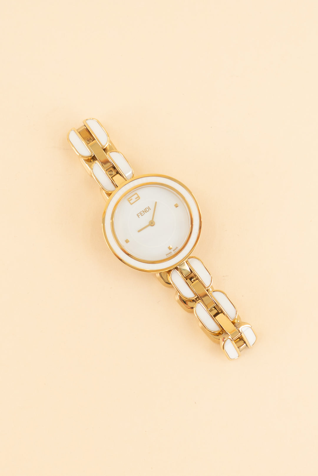 fendi gold and white my way bracelet watch (retail $1,200)