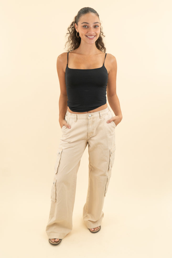 naked wardrobe beige cargo pants  (s; retail $128)