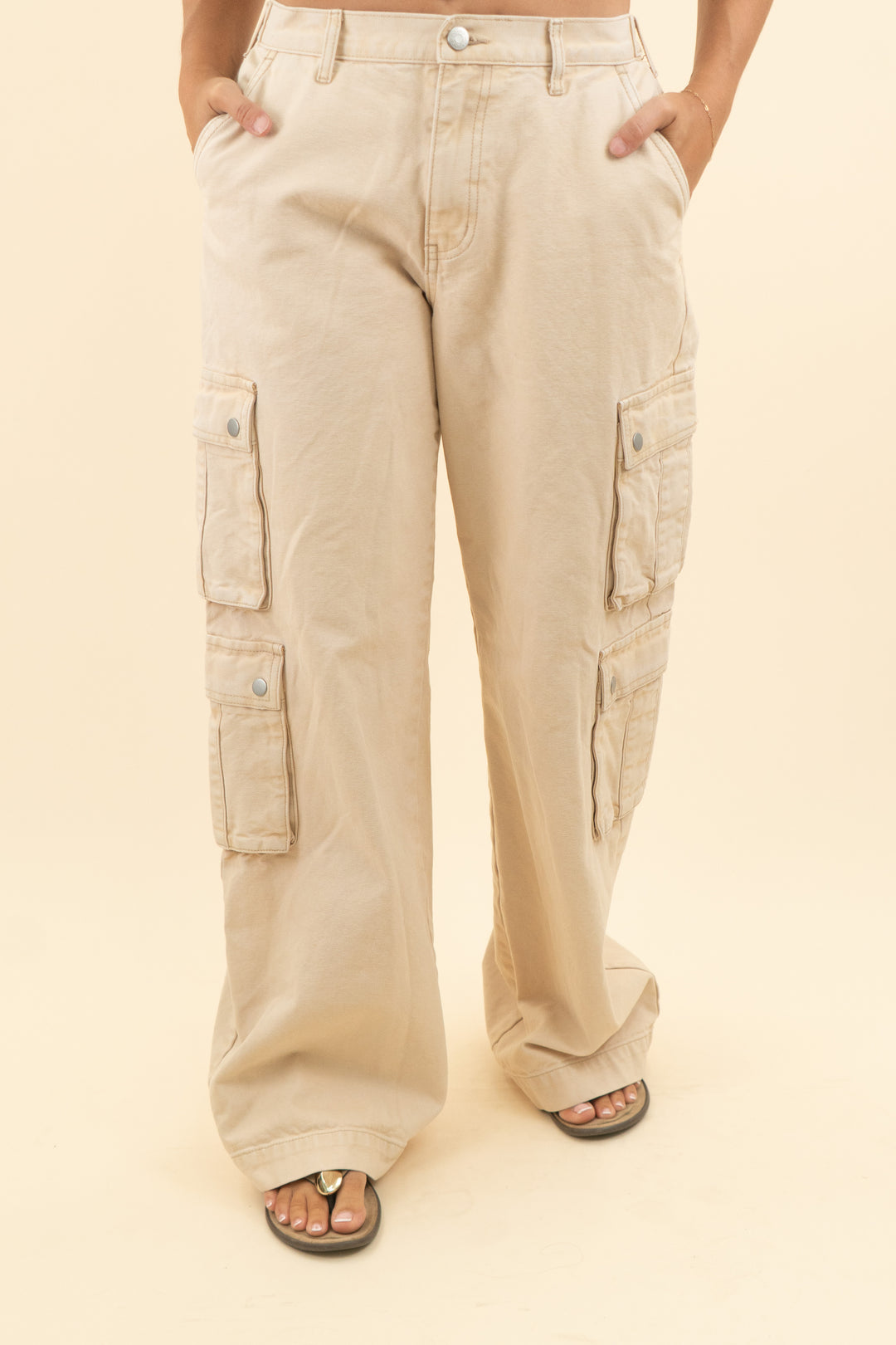 naked wardrobe beige cargo pants  (s; retail $128)