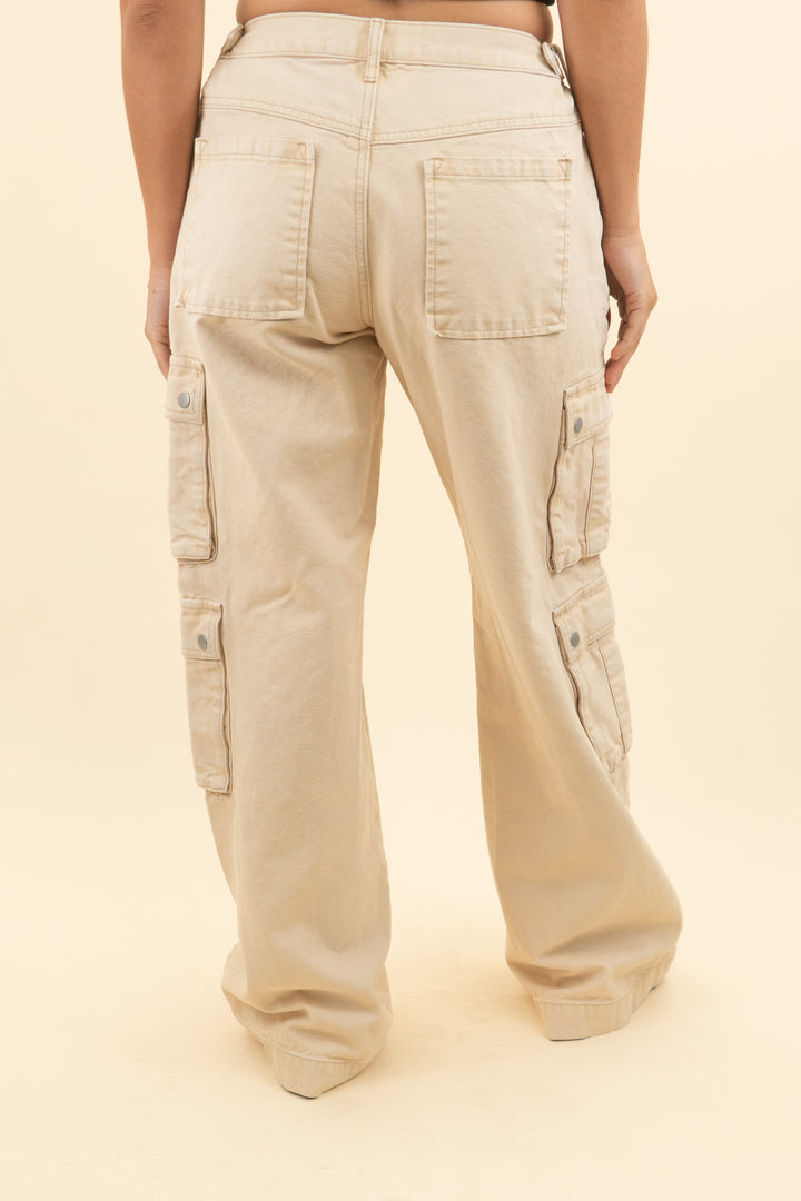 naked wardrobe beige cargo pants  (s; retail $128)