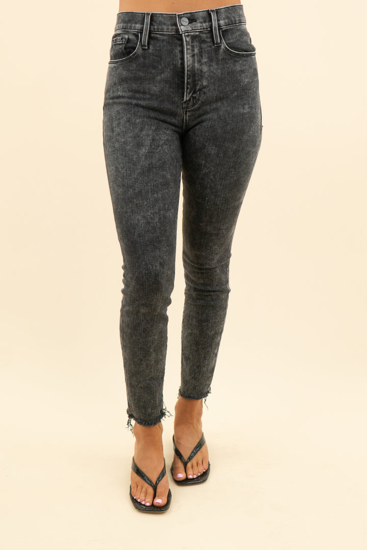 frame dark wash le high skinny jeans  (26; retail $258)